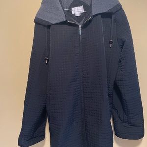 Worthington Women's Black Coat hooded Zip Up Size Xl